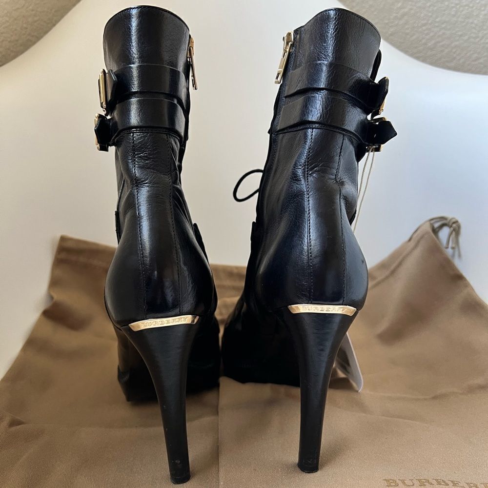 Burberry Brogue Manners 100 Platform Ankle Boots / Booties Size 38 - Picture 6 of 13